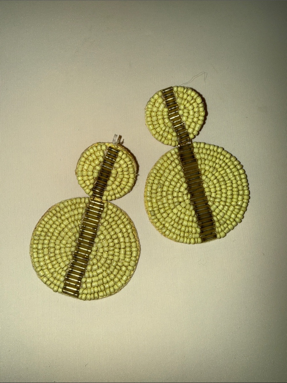 Target Yellow Beaded Double-Drop Earrings with Gold Accents